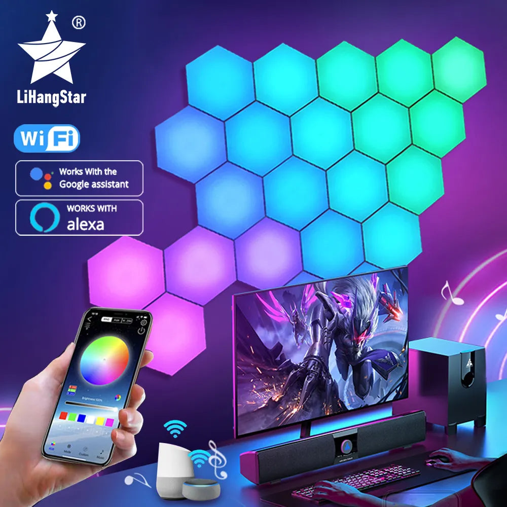 Smart Hexagon LED Wall Lights