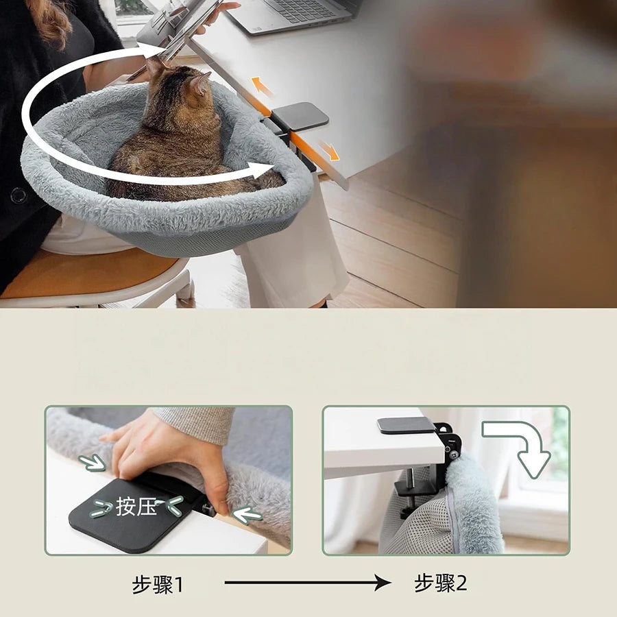 Cozy Foldable Cat Desk Bed