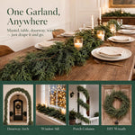 Velqari™ EverCedar Real-Touch Christmas Garland Set
