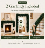 Velqari™ EverCedar Real-Touch Christmas Garland Set